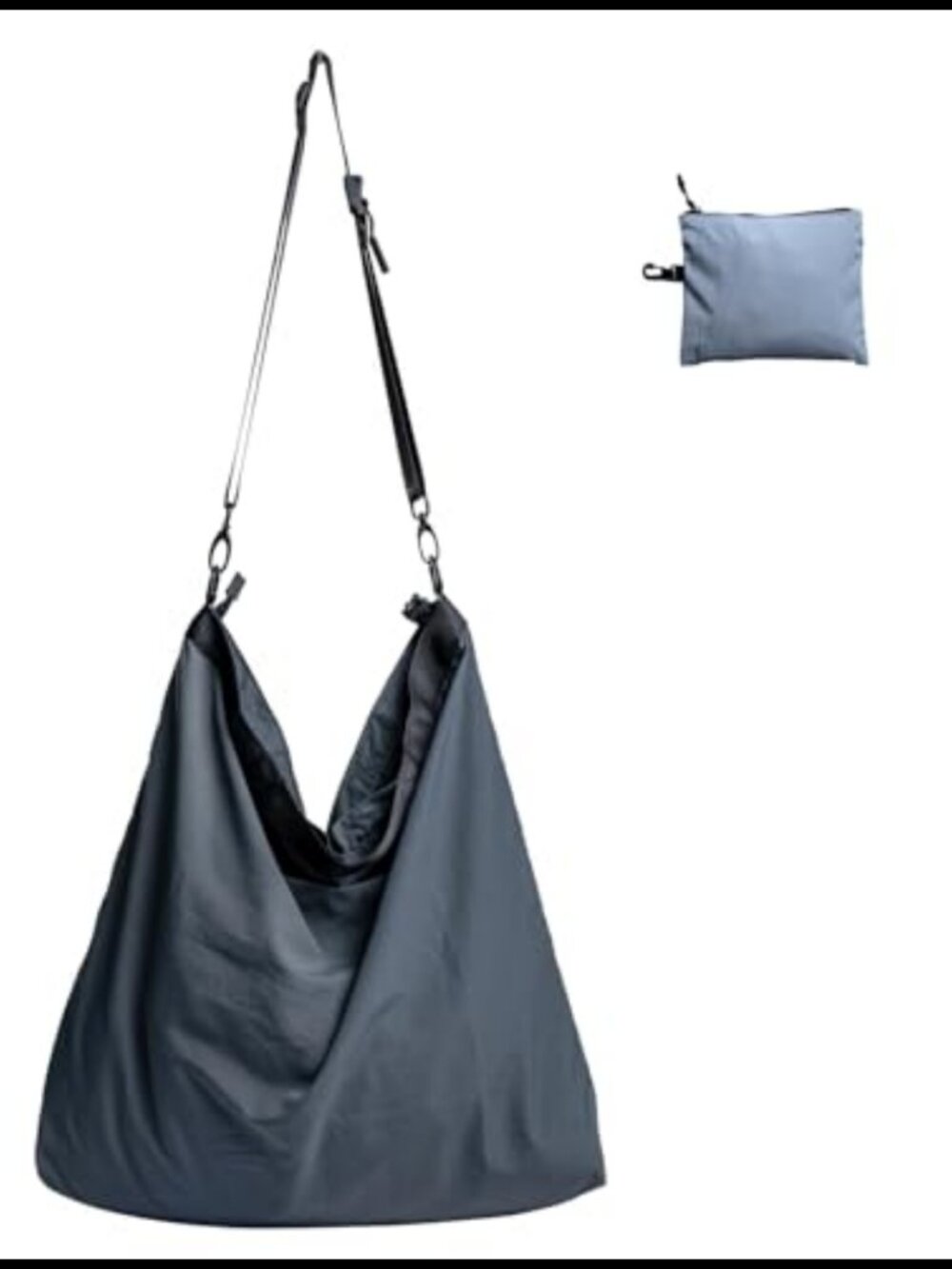 Foldable Nylon Crossbody Bag Compact Packable Tote Travel Gym Shopping